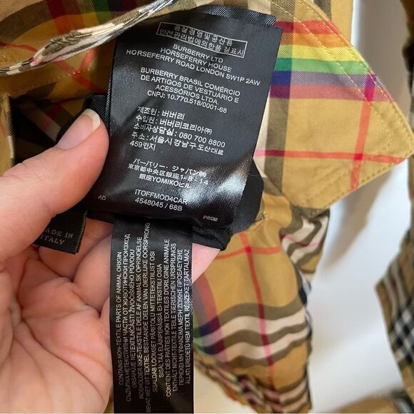 Burberry Harrington Reversible Rainbow Check Nova‎ Plaid Jacket Tan Xxs S Rare - Picture 5 of 13